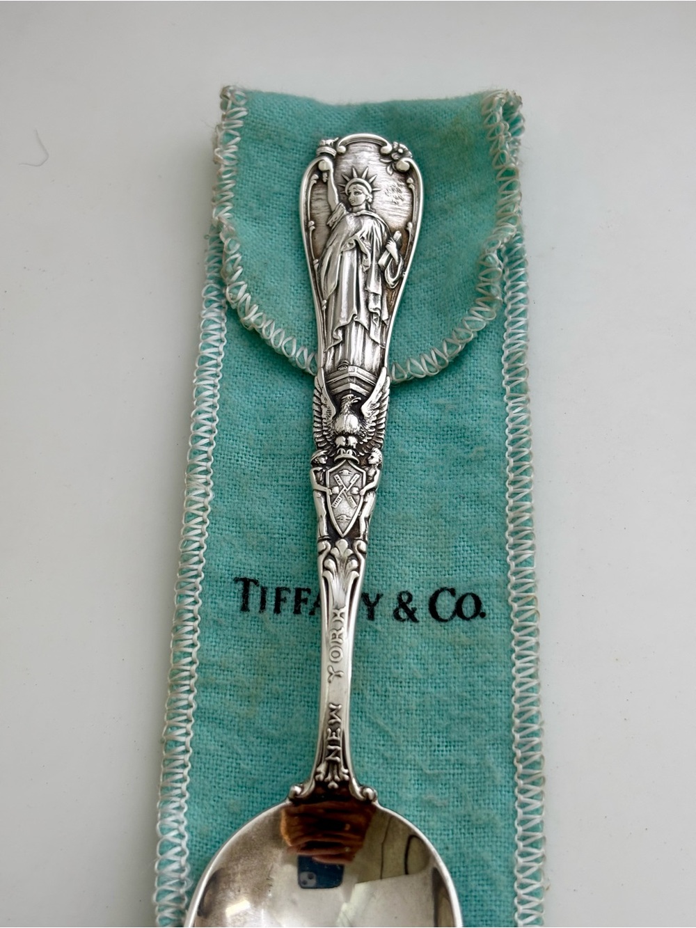 Vintage Tiffany &Co. Sterling Silver Statue of Liberty New York Souvenir Spoon